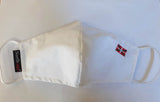 Mascarilla Blanca con bandera Pais Vasco Lavable y Reutilizable 100% Algodón, Pack 5