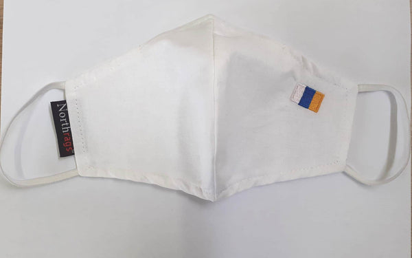 Mascarilla Blanca Bandera Canarias Lavable y Reutilizable 100% Algodón,Pack 5