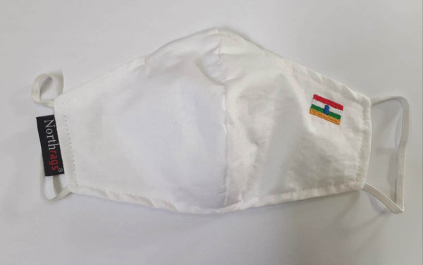 Mascarilla Blanca Bandera La Rioja Lavable y Reutilizable 100% Algodón,Pack 5