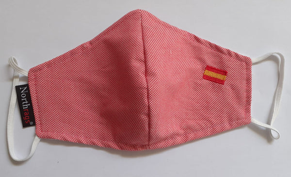 Mascarilla COES04 Bandera de España Lavable y Reutilizable 65%Algodón, 35% Polyester,Pack 5
